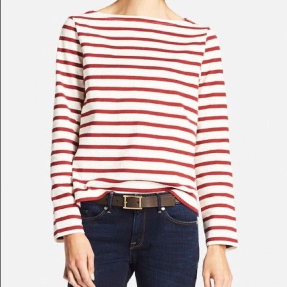UNIQLO - Striped Boat Neck Long Sleeve T-Shirt